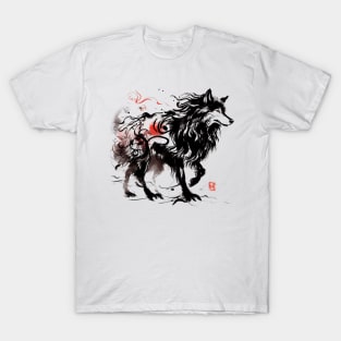 Chinese Style Ink Wolf T-Shirt